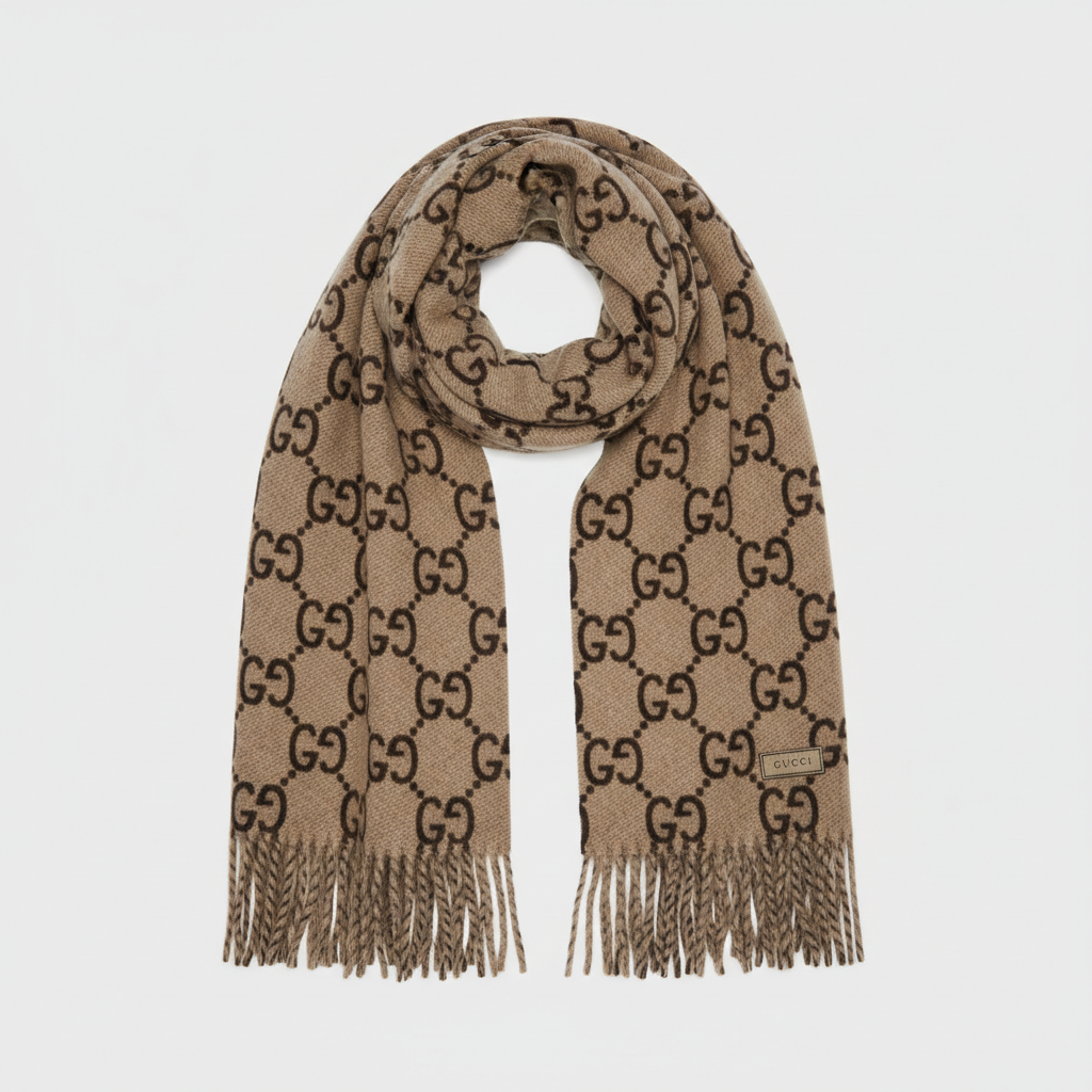 Gucci GG Jacquard Wool Scarf