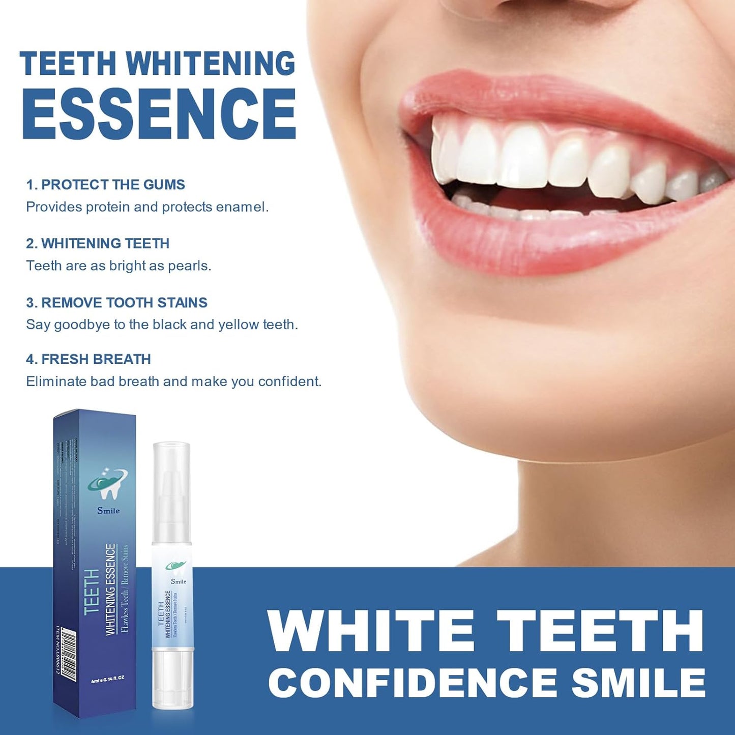 Teeth Whitening Pen,Teeth Whitening Essence,Teeth Whitening Gel,Teeth Stain Remover to Whiten Teeth,Intensive Stain Removal Teeth Reduce Yellowing (2Pcs)