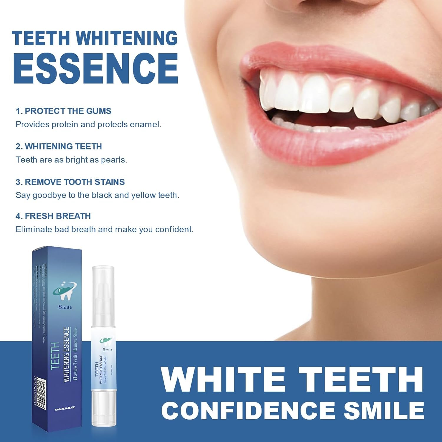 Teeth Whitening Pen,Teeth Whitening Essence,Teeth Whitening Gel,Teeth Stain Remover to Whiten Teeth,Intensive Stain Removal Teeth Reduce Yellowing (2Pcs)