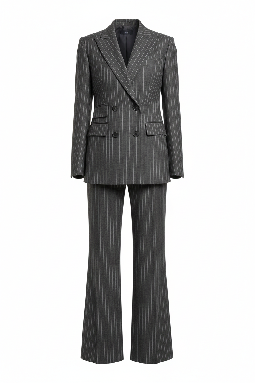 Charcoal Gray Pinstripe Suit