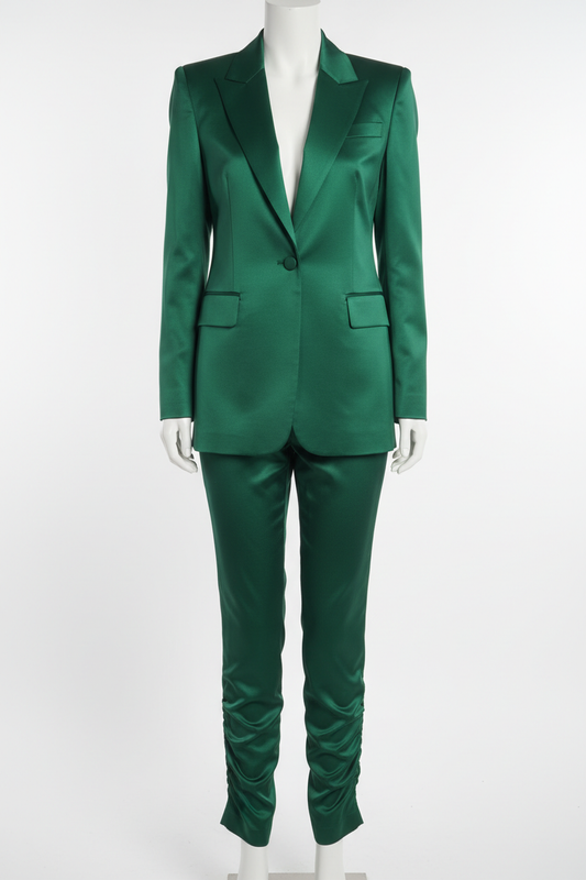 Emerald Green Silk Blend Suit
