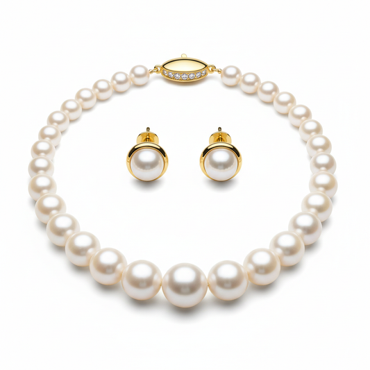 Pearl and Gold Necklace Set
