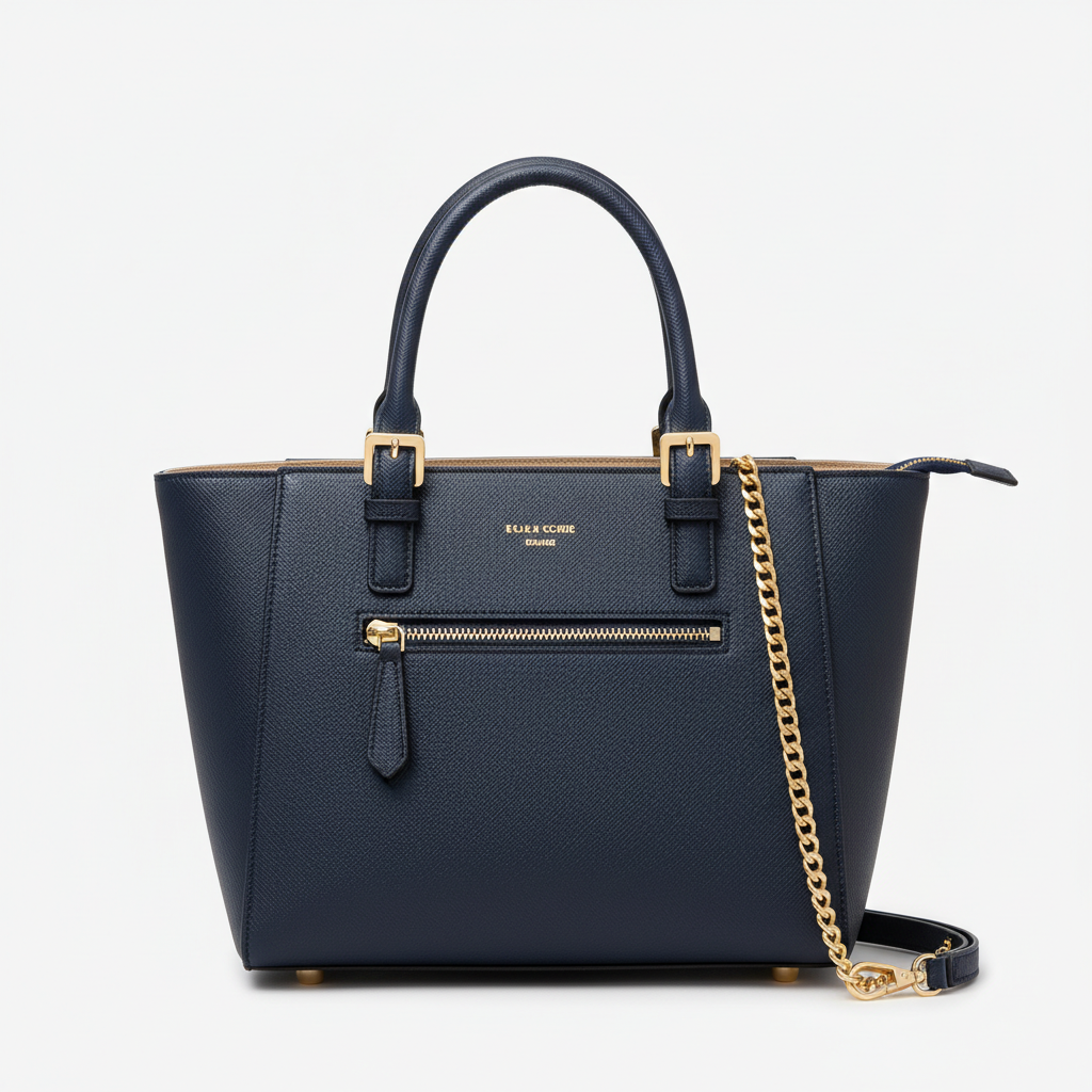 Structured Navy Tote